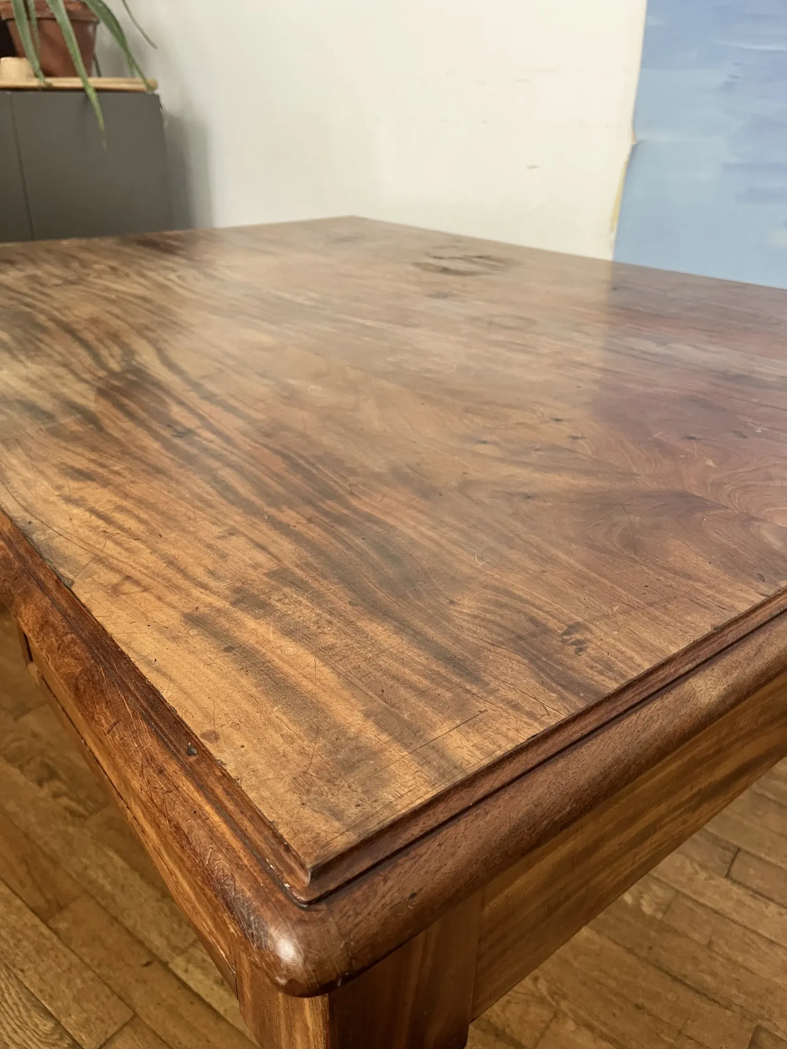 Large antique desk made of solid wood