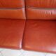 Large brown buffalo leather sofa