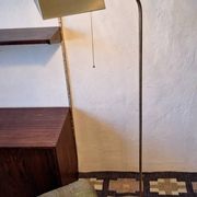 Mid century brass banker's adjustable floor lamp, 1970s