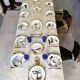 Service de table assiettes et plats Gien modèle grands oiseaux
