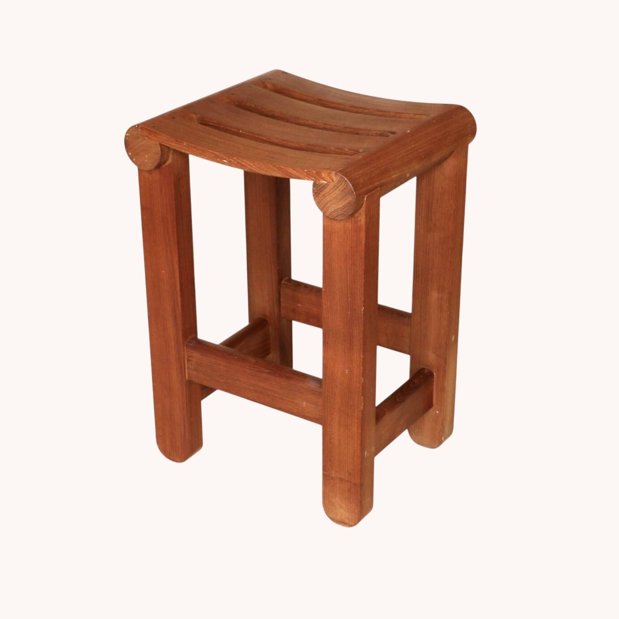 Teak stool inspired by Pierre Chapo, USA, 1960s.