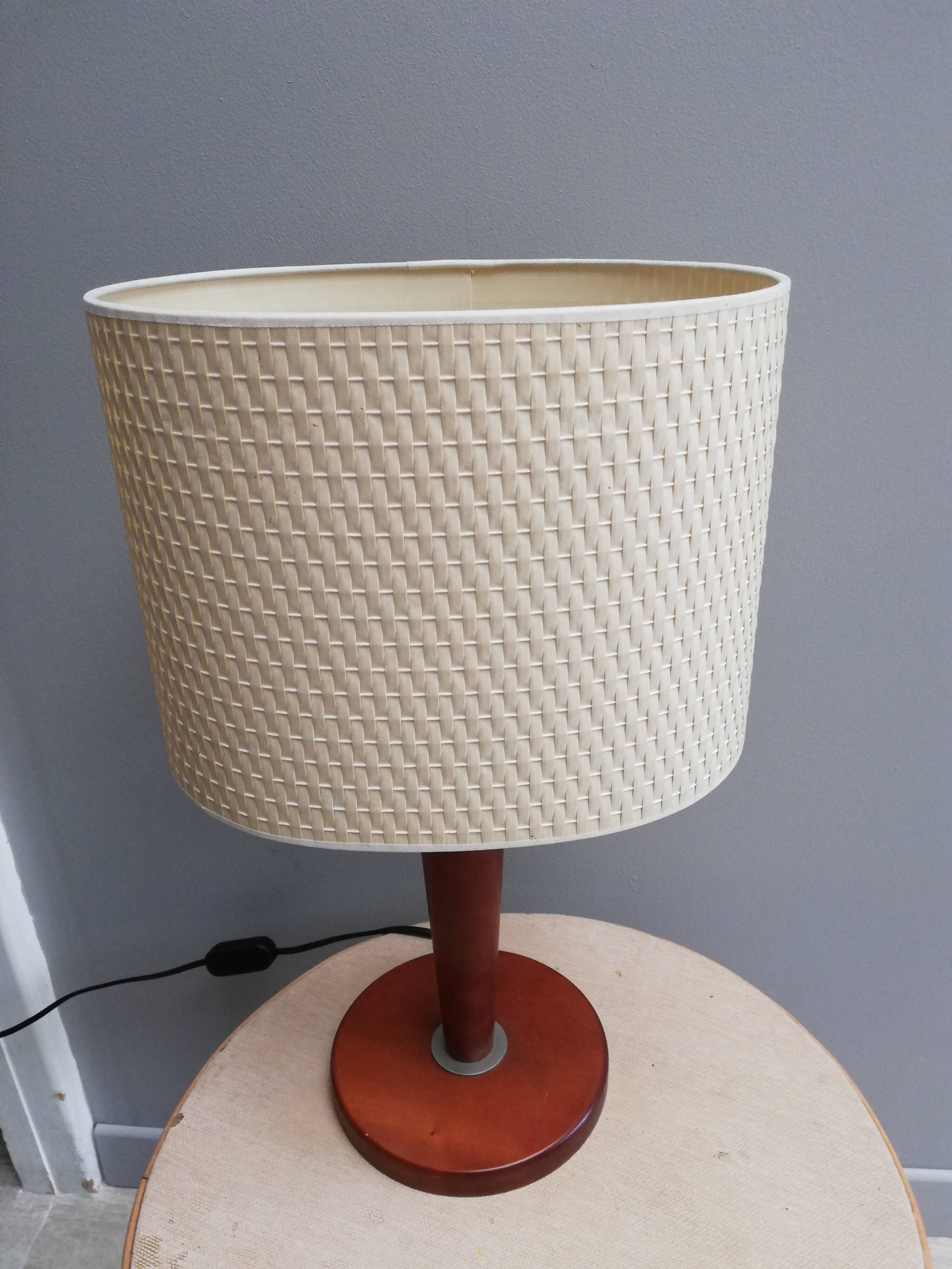 Art deco-style wooden foot lamp