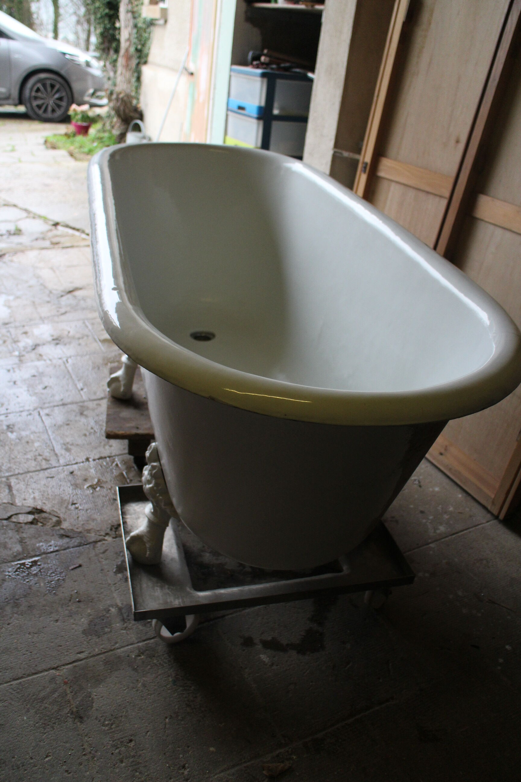 Old cast iron bathtub