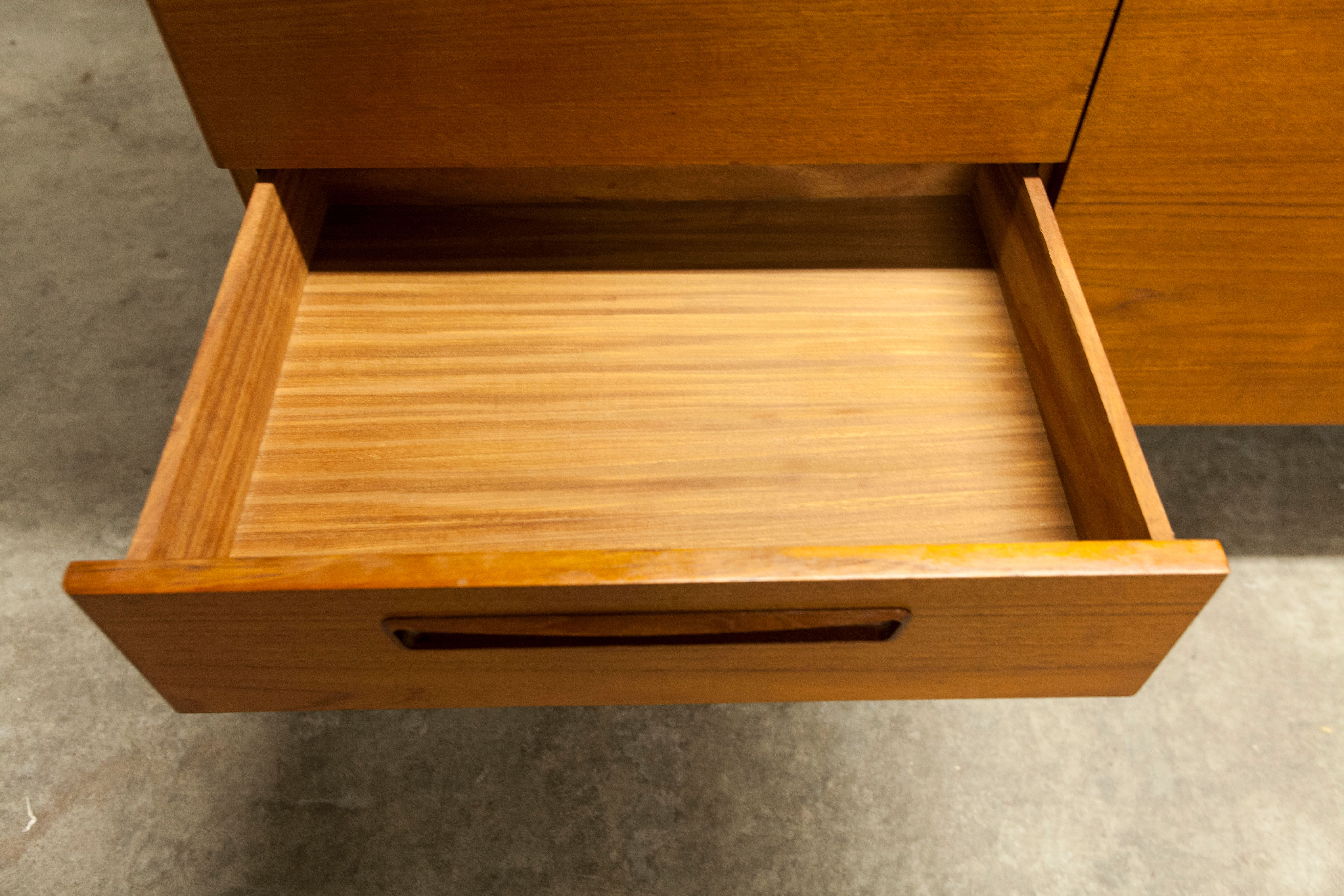 Danish Scandinavian wardrobe signed Sven Ellekaer 1960 3 doors 2 drawers with mounting plan