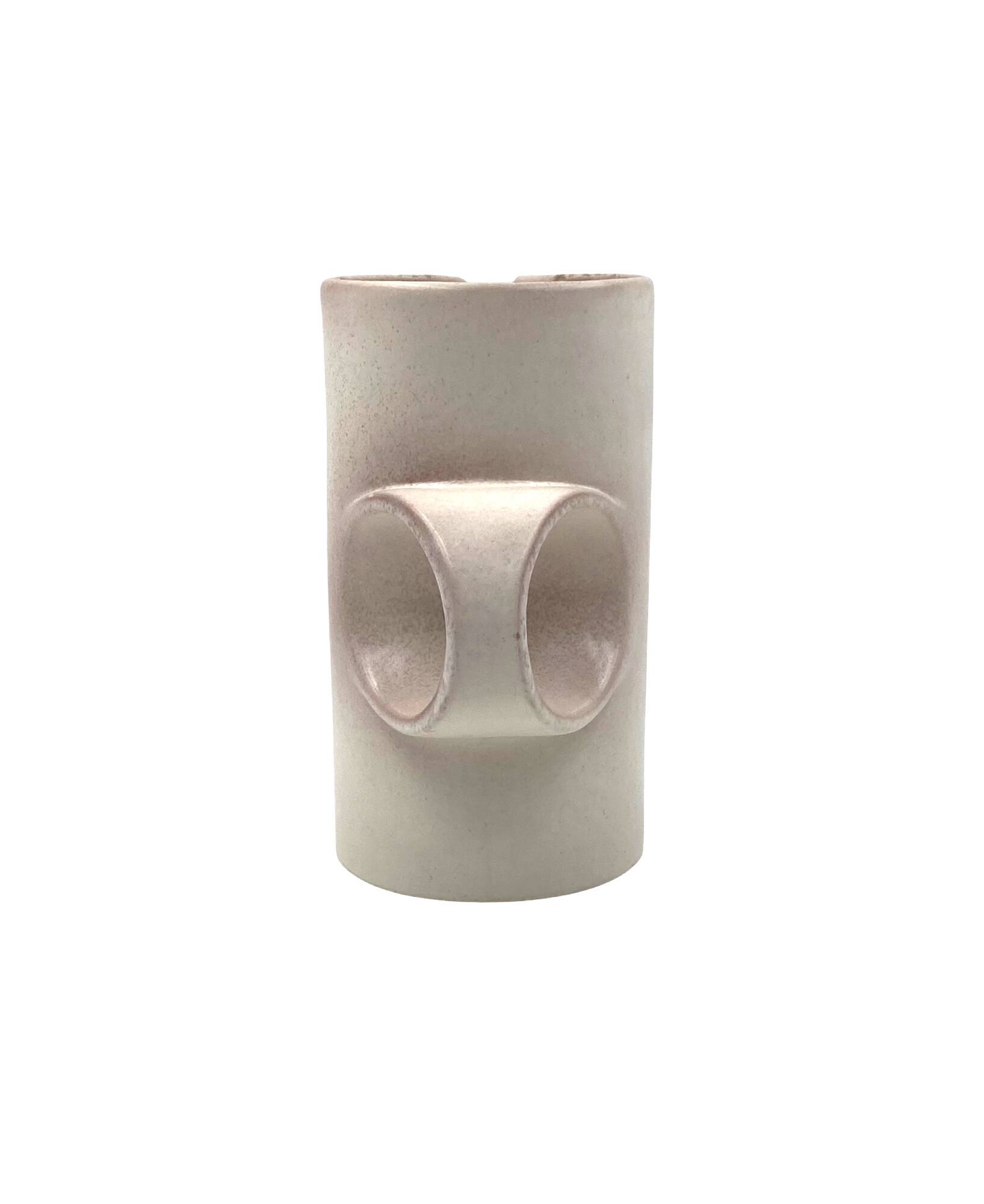 Organic modern white ceramic vase / jug, La Sfera Italy 1980s