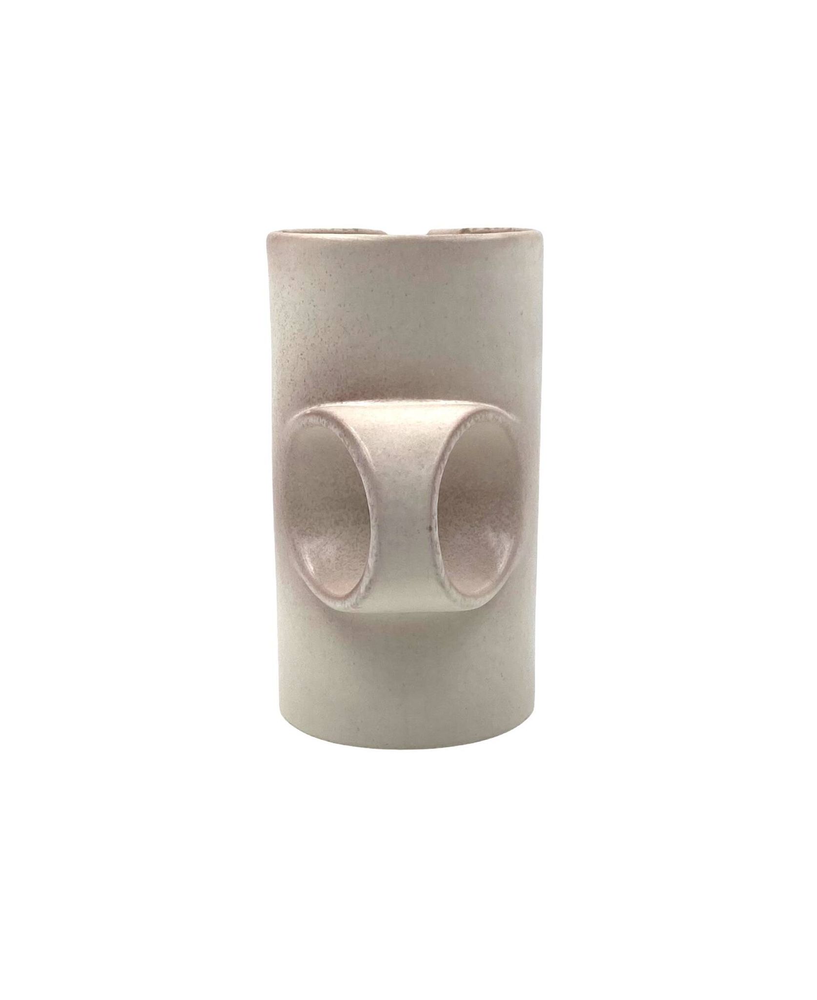 Organic modern white ceramic vase / jug, La Sfera Italy 1980s