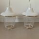 Lot de 2 suspensions verre années 50