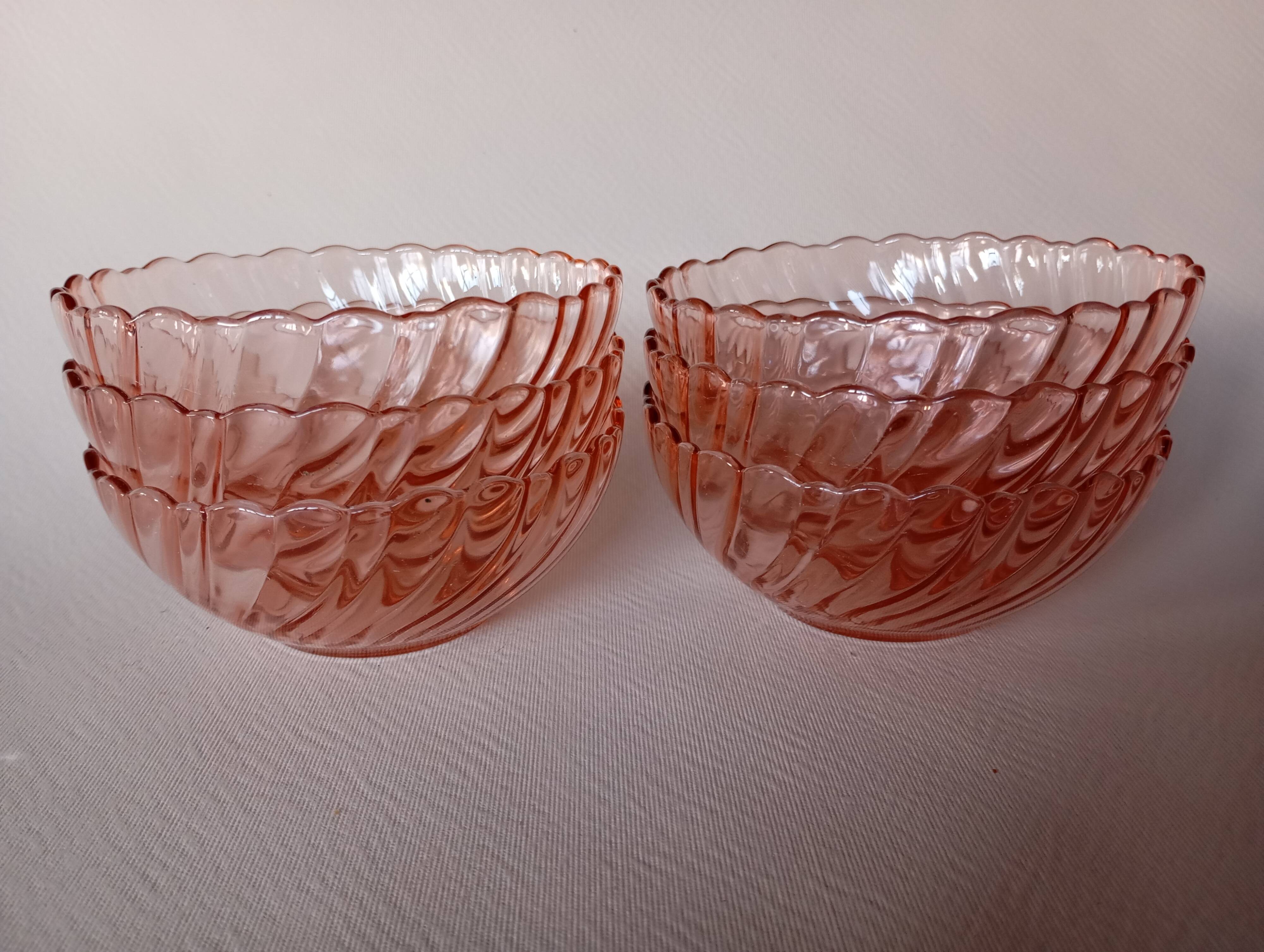 6 Rosaline Arcoroc bowls