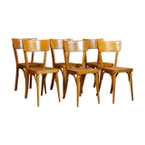 6 vintage bistro chairs wood