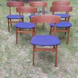 Mid century set of 6 teak dining chairs by Farstrup, Denmark 1960s