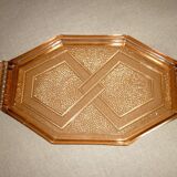 Transparent art-deco pink glass dish