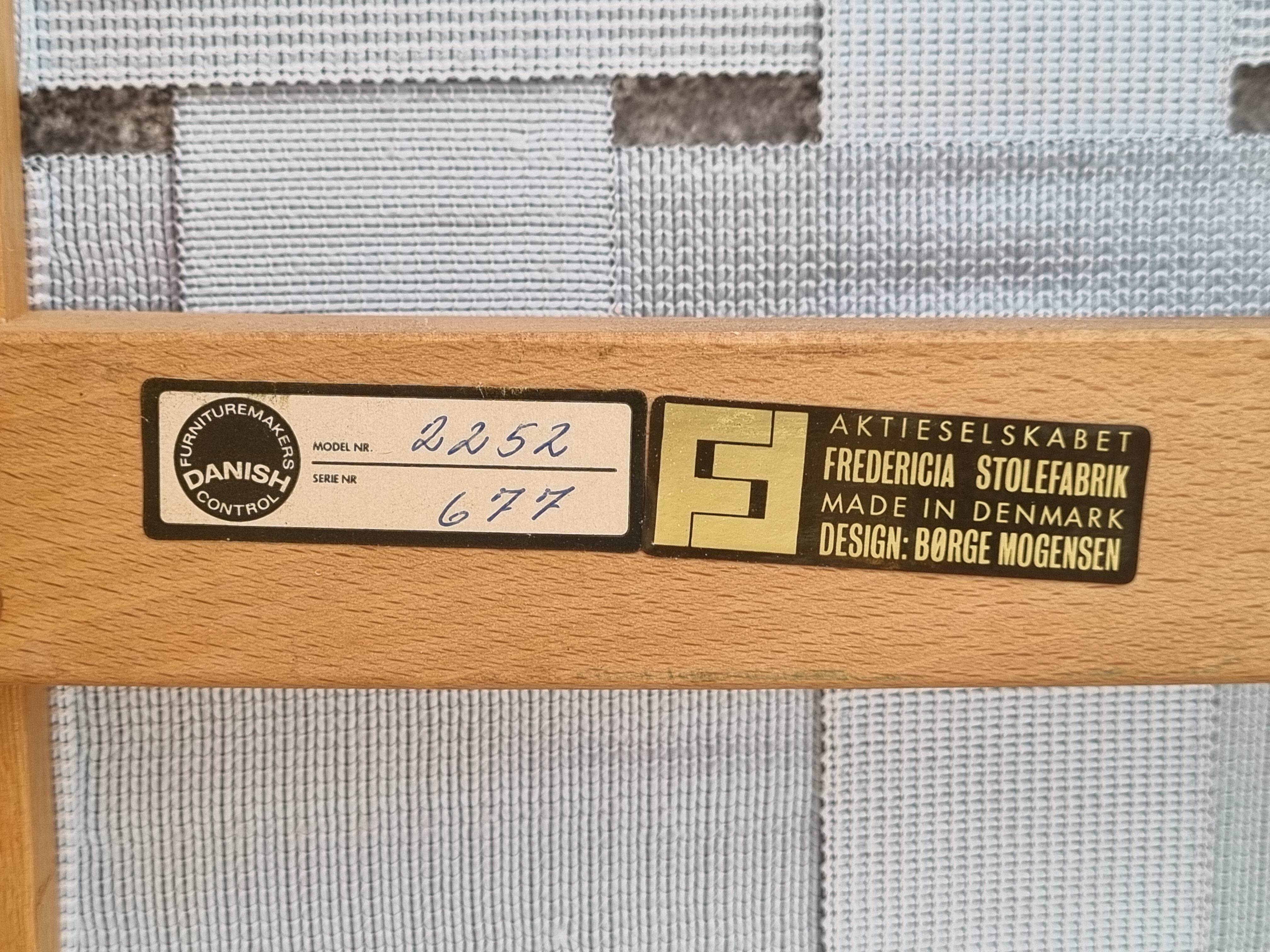 1970s, Danish design by Børge Mogensen, sofa model 2252, oak, furniture wool