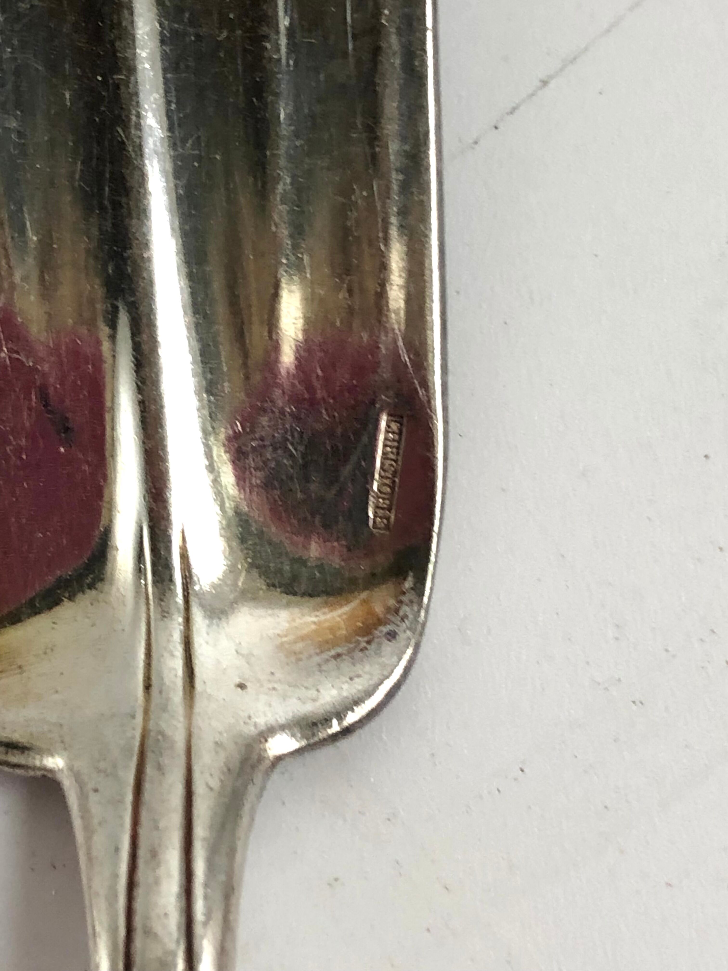 Christofle covered fish 6 forks 6 silver metal knives