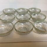 Nine antique frosted glass bowls