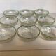 Neuf coupelles verre givré anciennes