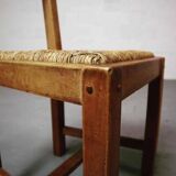 Set of six brutalist, rustic dining chairs