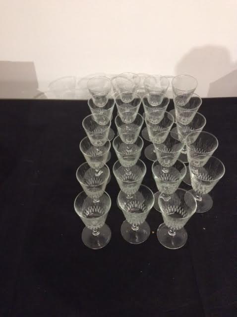 Set of crystal aperitif glasses