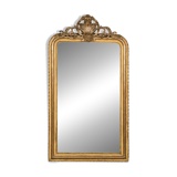 Miroir ancien en or jaune avec écusson du XIXe siècle