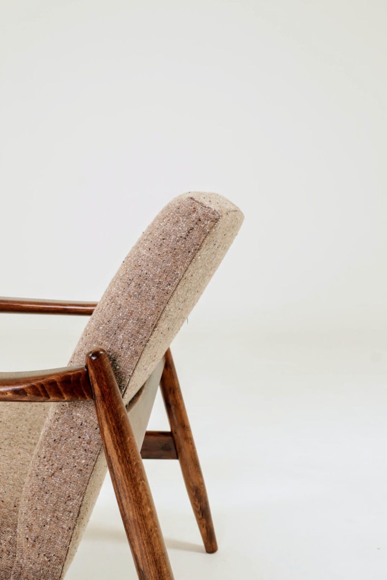 Vintage Armchair by Edmund Homa GFM 64, Tweed Upholstery, Poland, 1960