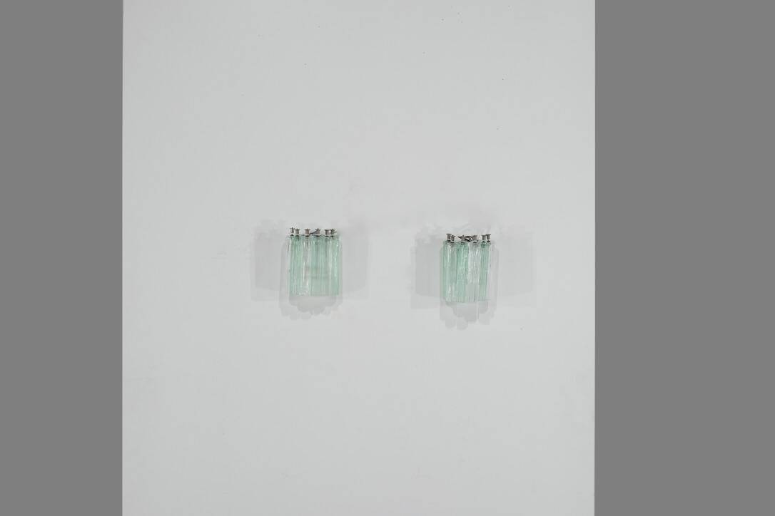 Pair of Murano glass wall sconces, Italy, 1960s.