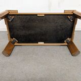 Elm and travertine coffee table from the 70s/80s