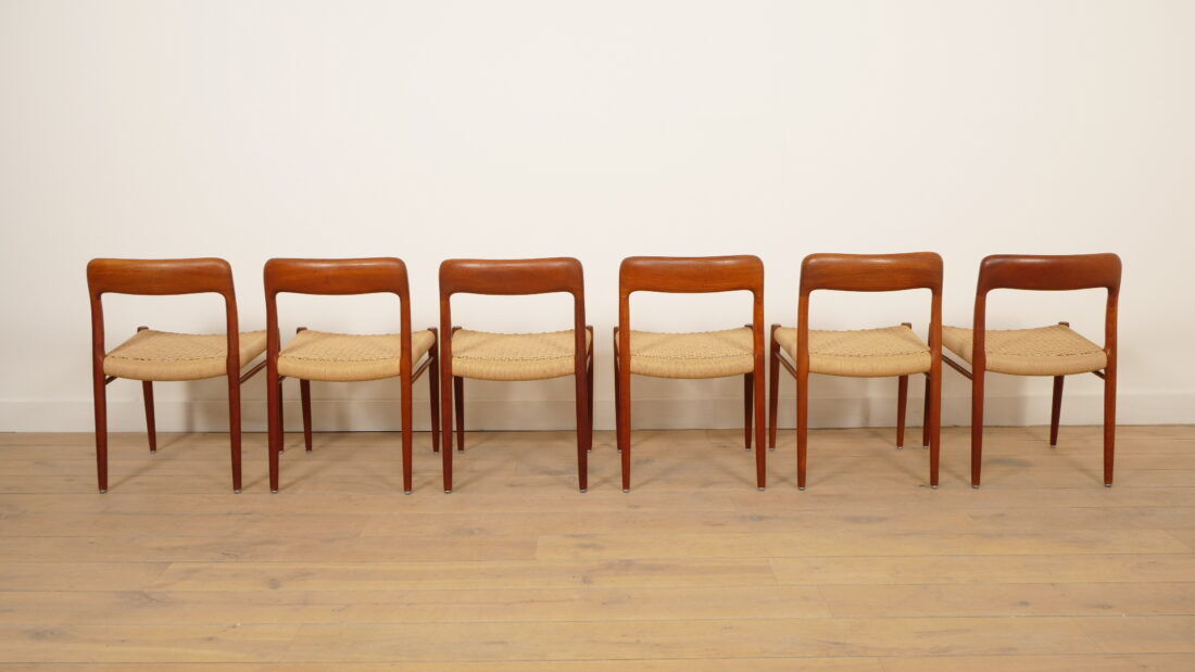 6 x vintage dining chairs | Niels Otto Møller | Model 75 | Teak