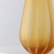 Large vintage Murano glass vase, yellow-orange gradient, Italian 1960s, sculptural teardrop form