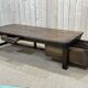 Coffee table early XXth fir with 2 drawers