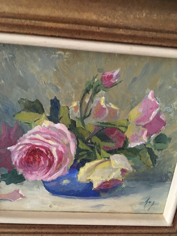 Nature morte bouquet de roses dans un vase