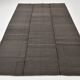 6x9 Gray & Black Striped Vintage Kilim Rug, 183x269Cm