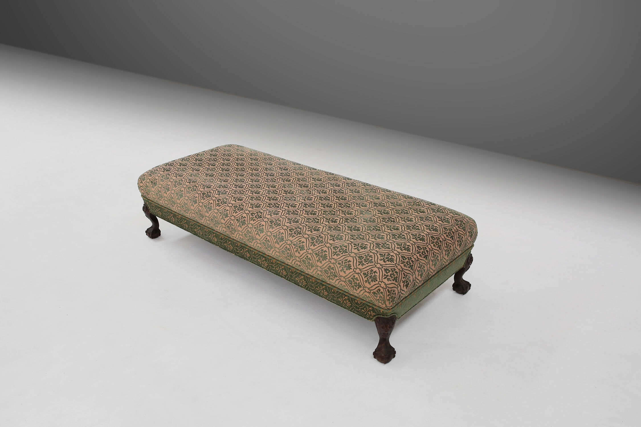 Extra large Victorian sofa and ottoman 1890