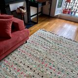 Berber Beni Ouarain handmade rug with small colorful polka dots