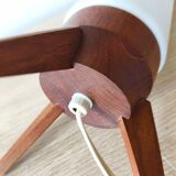 Rocket lamp, teak and opaline, 1950s