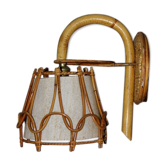 Light lamp bamboo rattan Lampshade vintage years 50