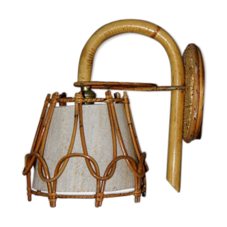 Light lamp bamboo rattan Lampshade vintage years 50