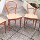 Set of 4 dining room chairs in solid birch wood and cannage; louis philippe style, very b