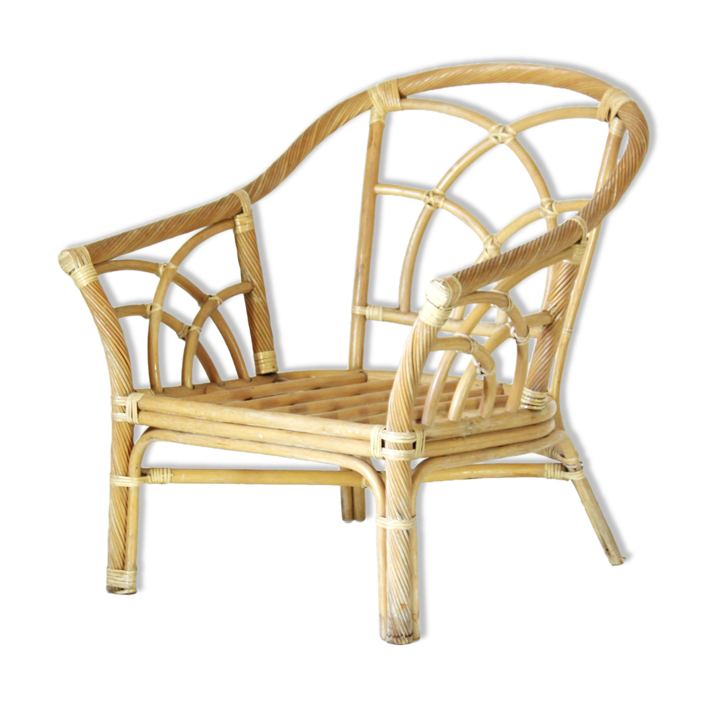 1970s vintage bamboo garden armchair