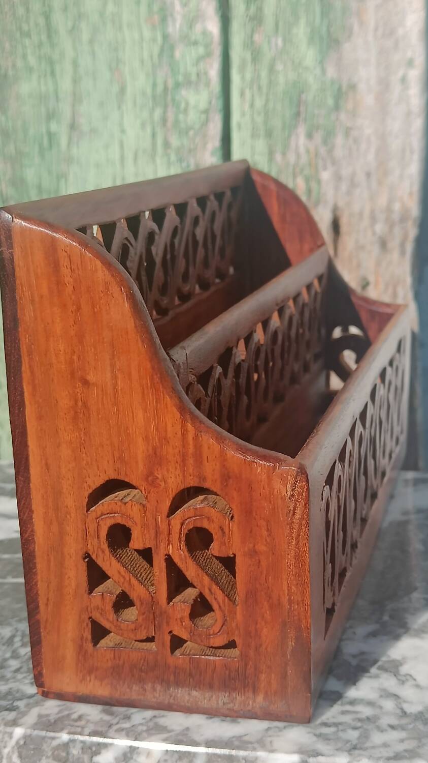 Wooden letter holder