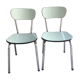 Paire de chaises en formica bleu ciel