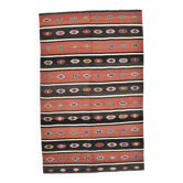 Tapis Kilim vintage à rayures rouges et marron 5x9, 168x264 cm