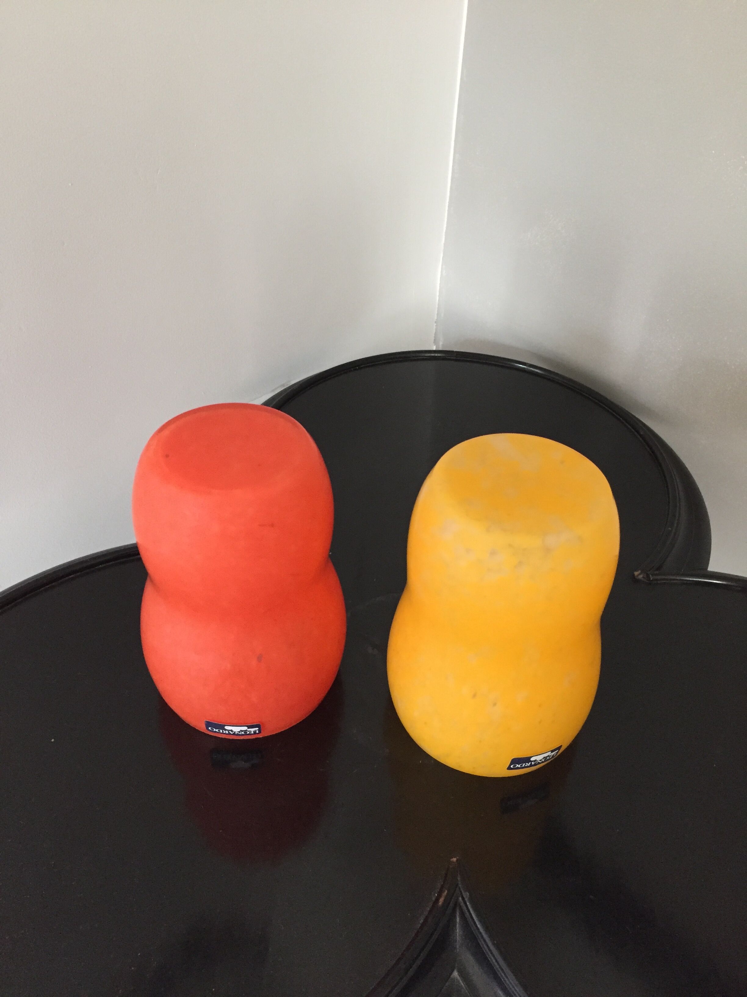 Série de deux vases Léonardo orange et jaune