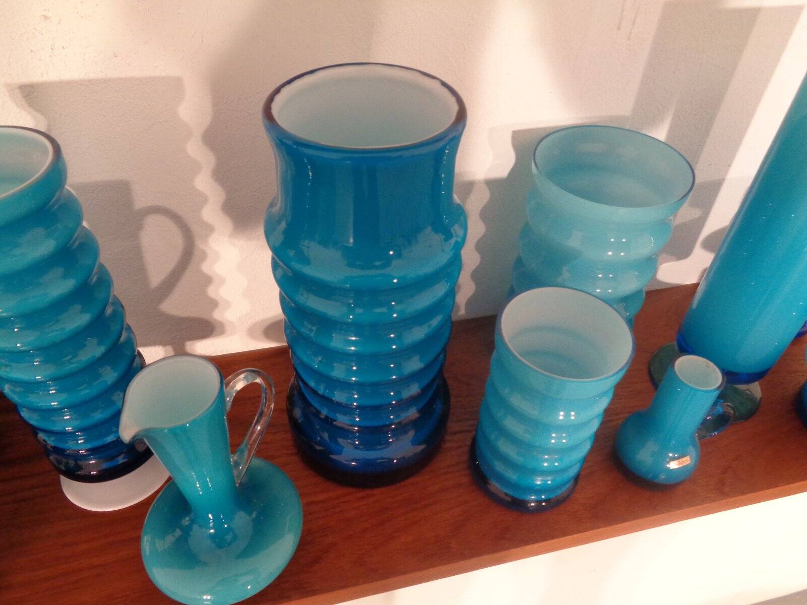 German glass vases by Karl Friedrich, 1960s, set of 11.