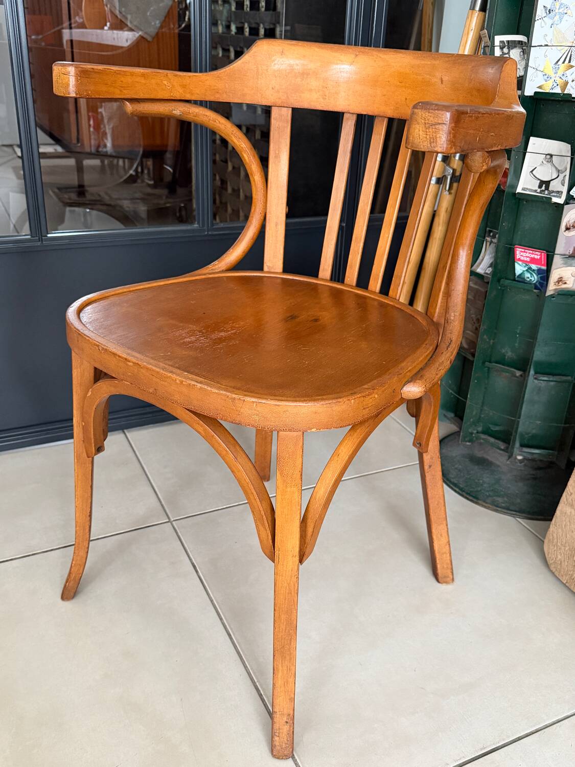 Fauteuil de bureau Baumann bois courbé 1950