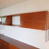 Modular String shelving system Nisse shelf Teak wall shelf 60s