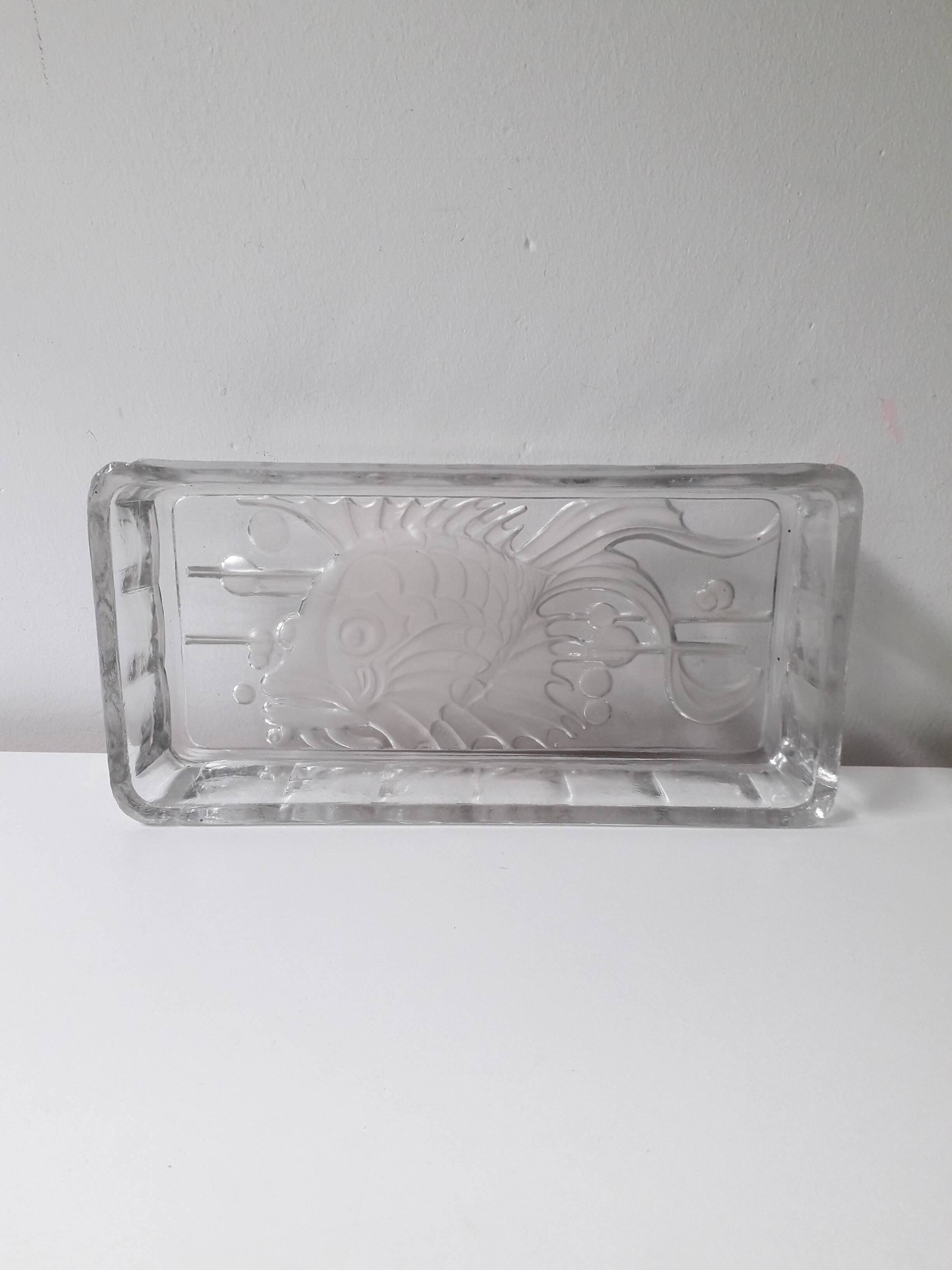 Fish pattern butter dish 1970 (17.5x8.5cm) A1