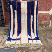 Handmade natural wool rug size 100 x 200 cm
