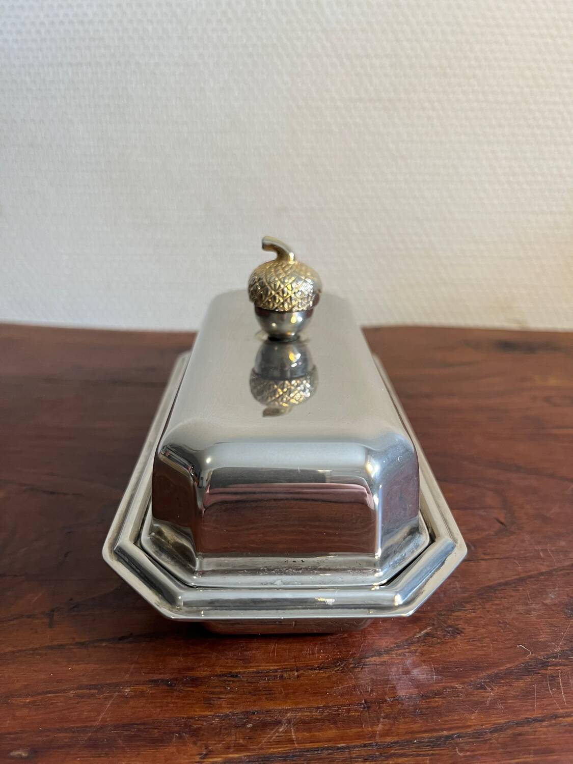 Silver-plated butter dish
