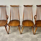 Set de 4 chaises de salle à manger en bois par Ercol