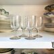 4 guilloché crystal stemmed glasses