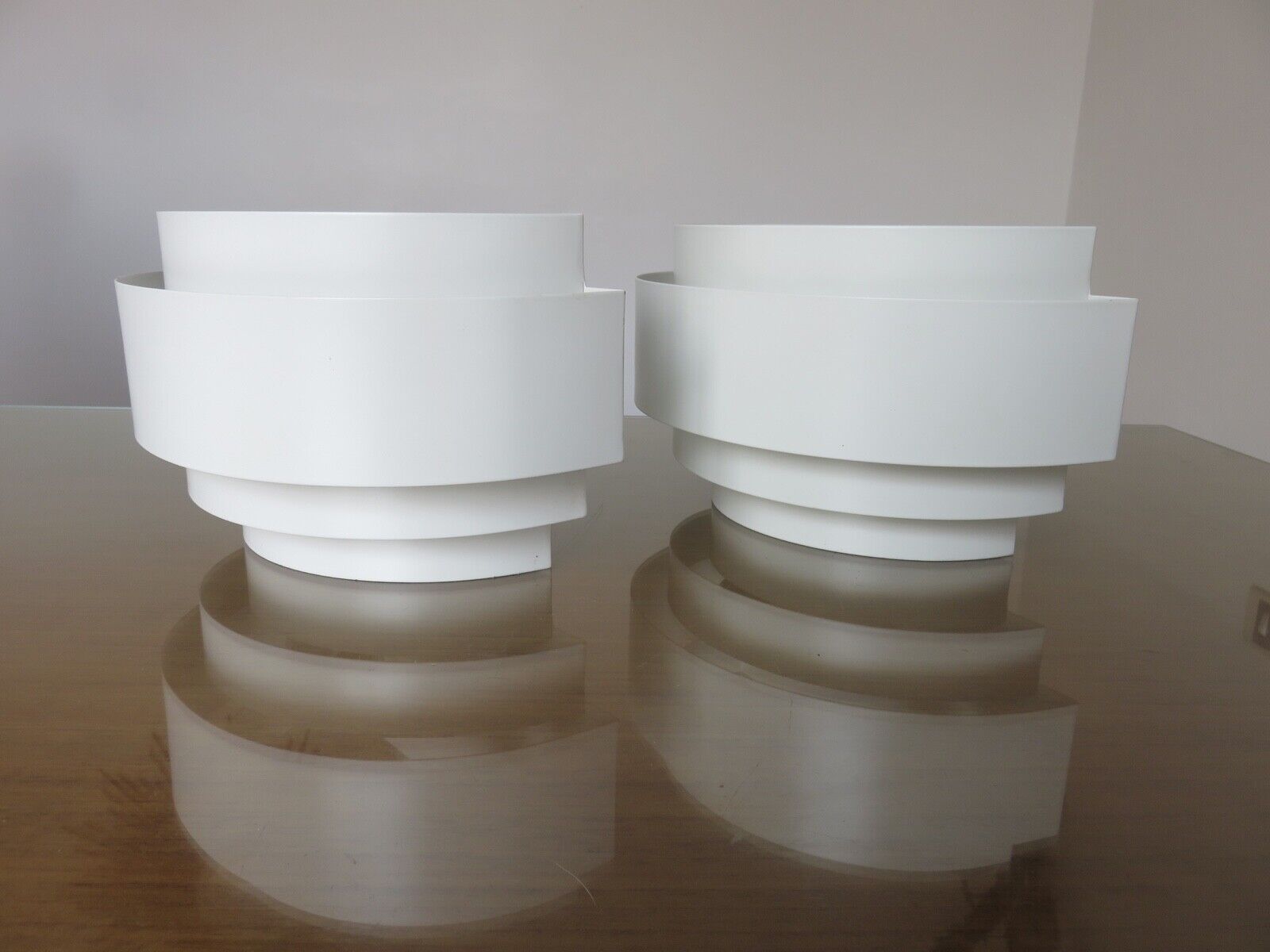 Pair of Scandinavian curved metal sconces 1980
